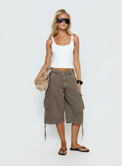 Hudsen Longline Cargo Shorts KhakiC