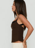 Corset Top Chocolate / Black